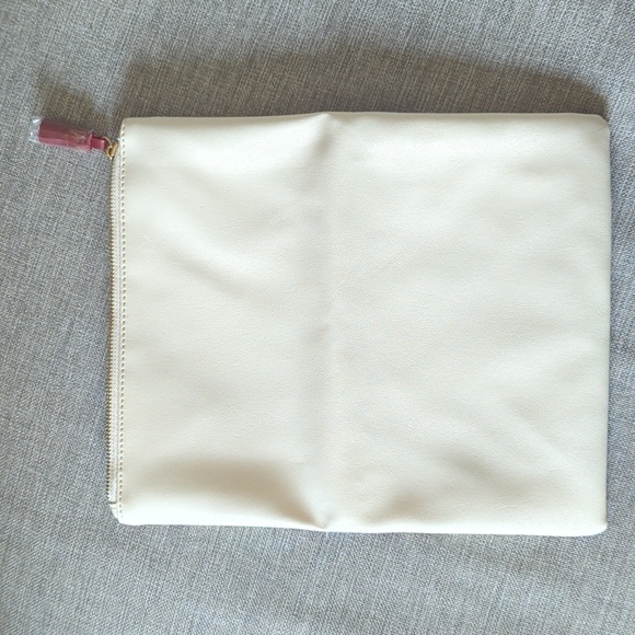 Rachel Pally Leather Trimmed Fold-over Clutch Cream Floral Pattern NWOT - Picture 3 of 14